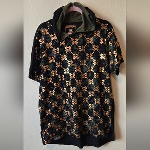 Switch Remarkable Mens Hipster Hip Hop Roll of Money Graphic Hoodies Short Sleev